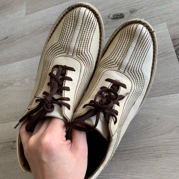 Genuine Leather Oxfords, Cream White, Size 6 - Picture 6 of 16